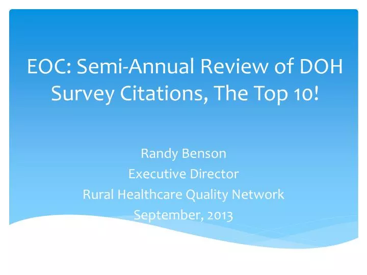 eoc semi annual review of doh survey citations the top 10