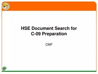 HSE Document Search for C-09 Preparation
