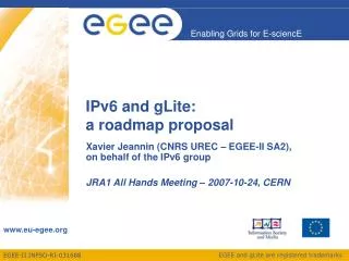 IPv6 and gLite: a roadmap proposal