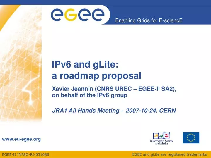 ipv6 and glite a roadmap proposal