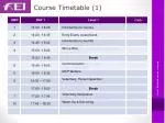 Course Timetable (1) - slide 1