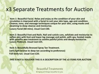 x3 Separate Treatments for Auction