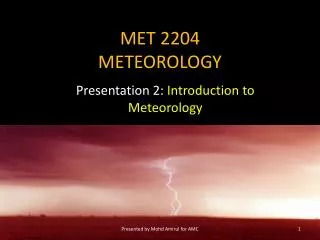 MET 2204 METEOROLOGY