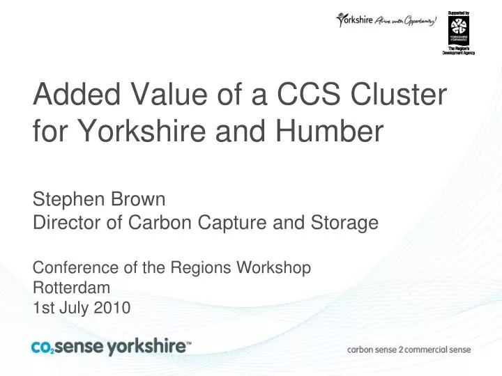 added value of a ccs cluster for yorkshire and humber
