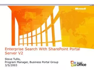 Enterprise Search With SharePoint Portal Server V2