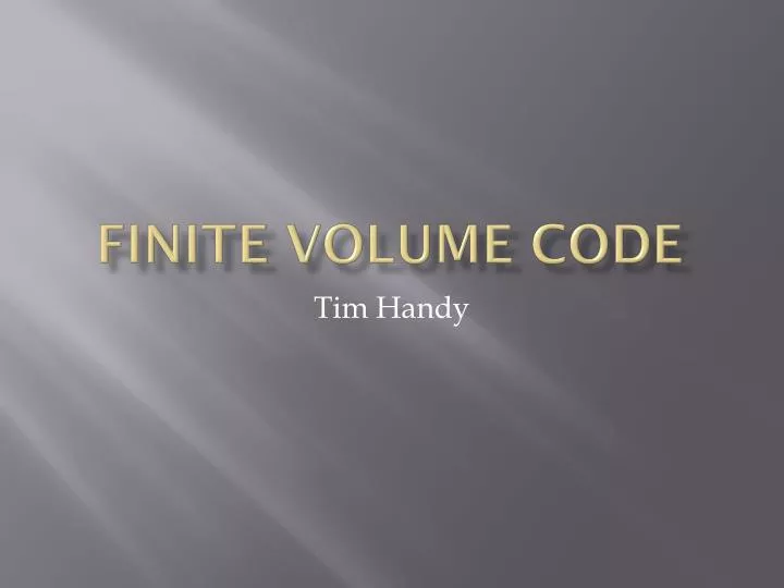 finite volume code