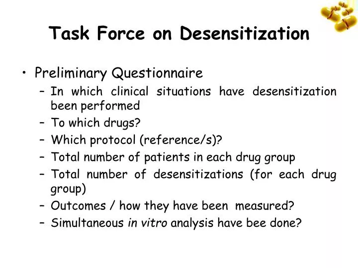 task force on desensitization
