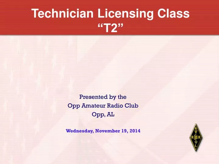 technician licensing class t2