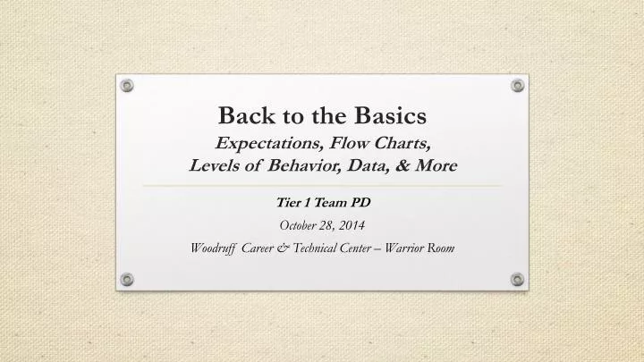 back to the basics expectations flow charts levels of behavior data more
