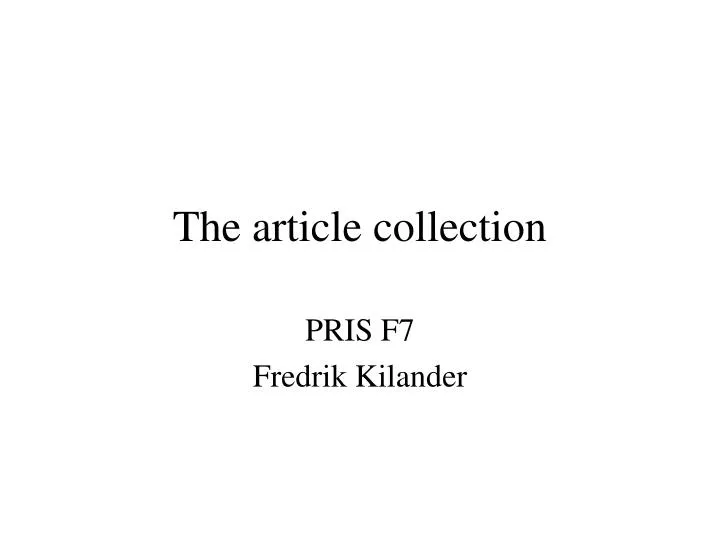 the article collection