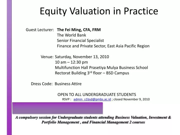 equity valuation in practice