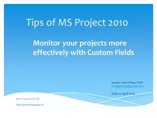 Tips of MS Project 2010