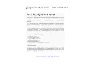 Retail Security Systems Service