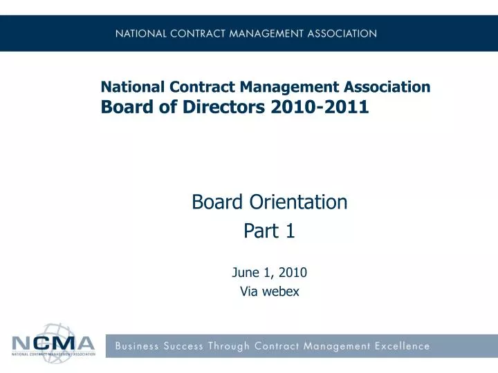 national contract management association board of directors 2010 2011