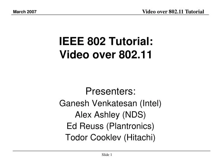 ieee 802 tutorial video over 802 11