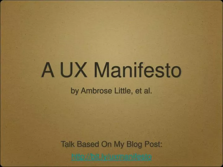 a ux manifesto