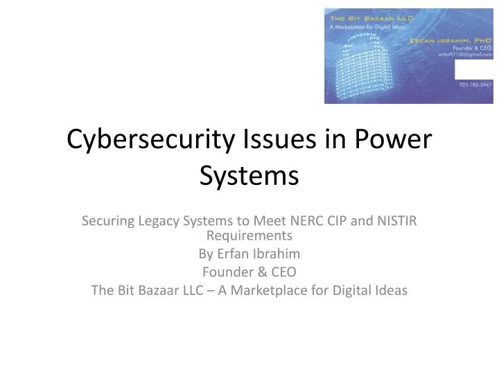 cybersecurity issues in power systems