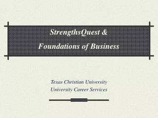 Texas Christian University University Career Services