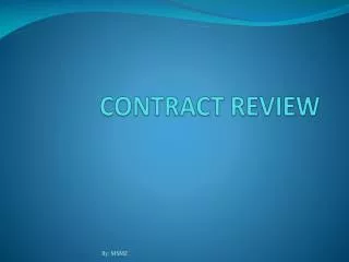 CONTRACT REVIEW