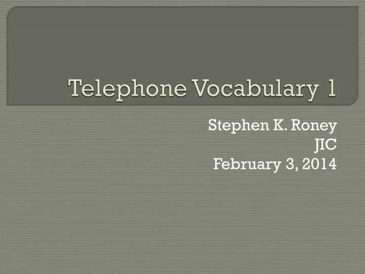 telephone vocabulary 1