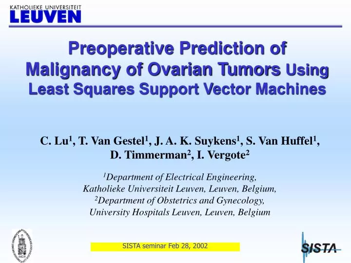 preoperative prediction of malignancy of ovarian tumors using least squares support vector machines