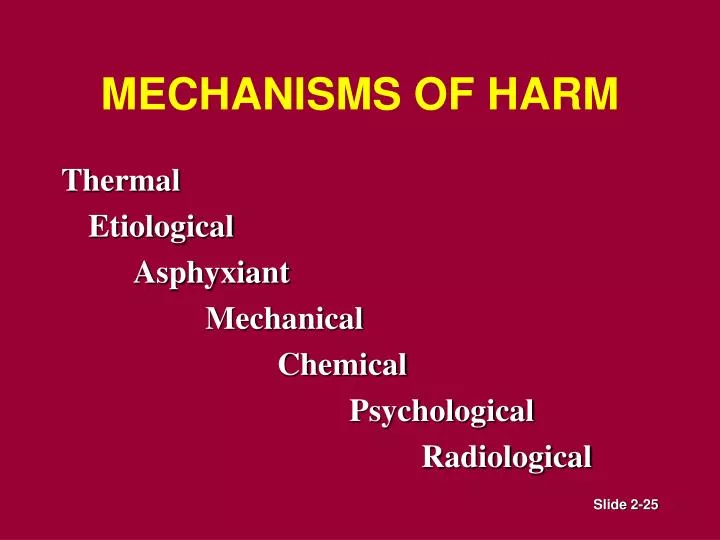 mechanisms of harm