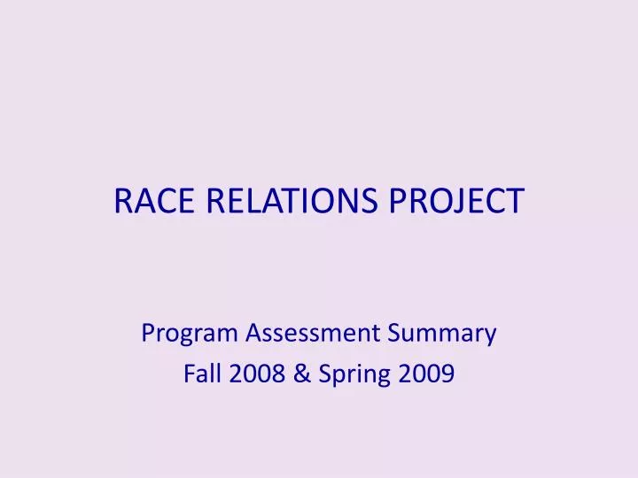 race relations project