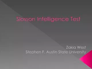 Slosson Intelligence Test