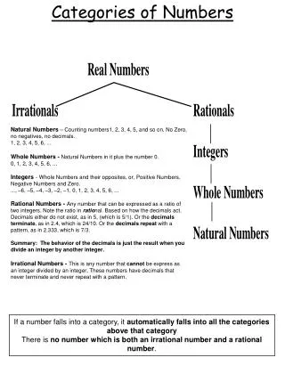 Categories of Numbers