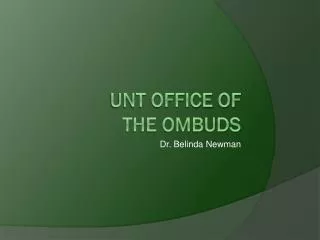 Unt Office of the ombuds