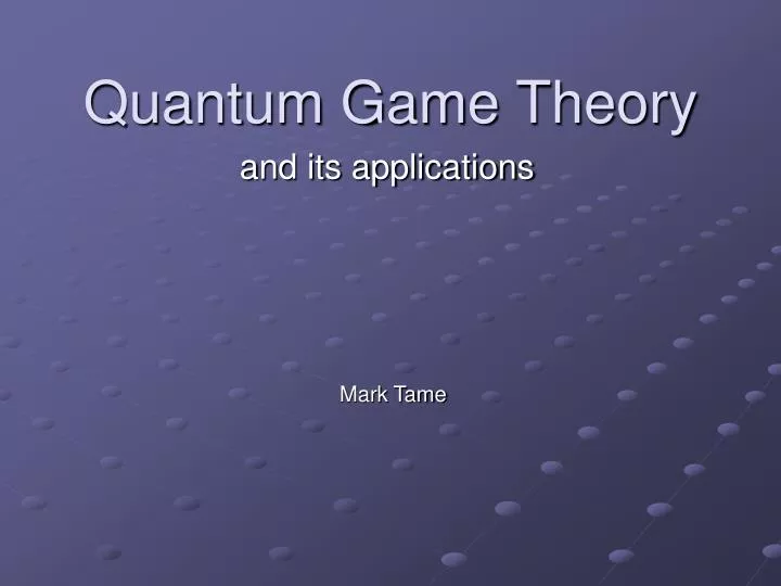 quantum game theory
