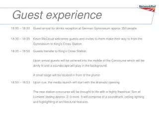Guest experience
