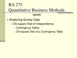 BA 275 Quantitative Business Methods