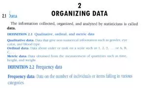 2 Organizing data