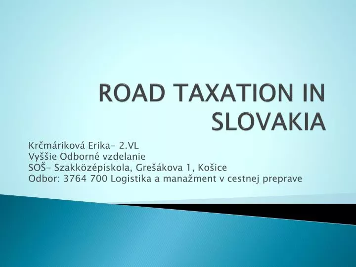 road taxation in slovakia
