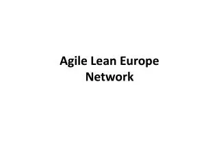 Agile Lean Europe Network