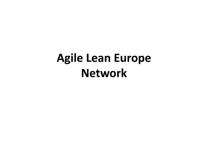 agile lean europe network