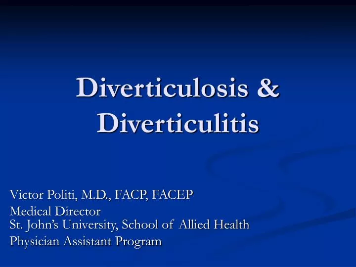 diverticulosis diverticulitis