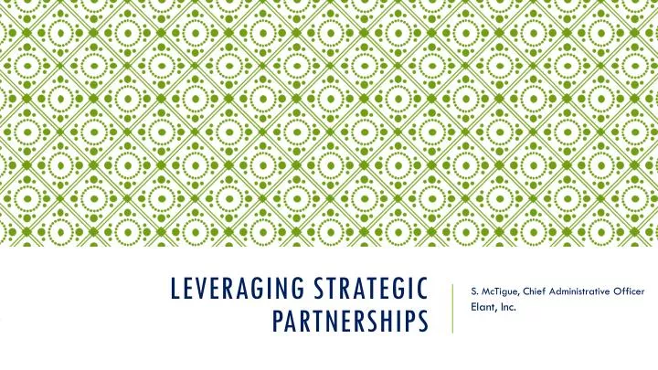 leveraging strategic partnerships
