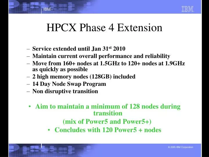 hpcx phase 4 extension