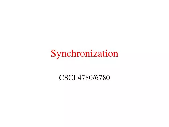 synchronization