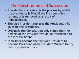 The Constitution and Succession