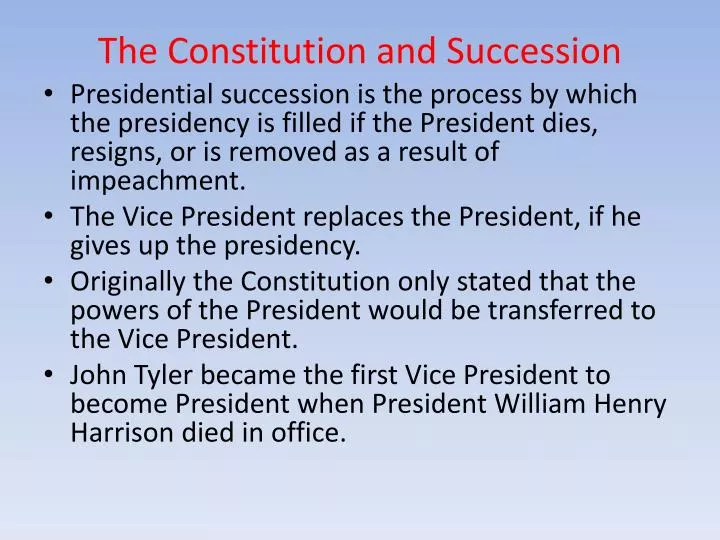 the constitution and succession
