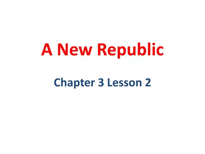 a new republic