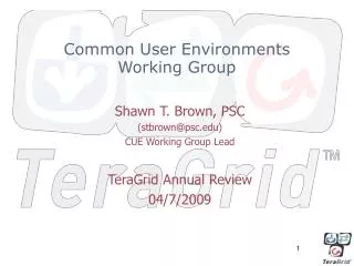 Common User Environments Working Group