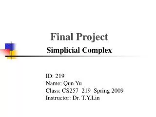 Final Project Simplicial Complex