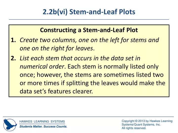 2 2b vi stem and leaf plots