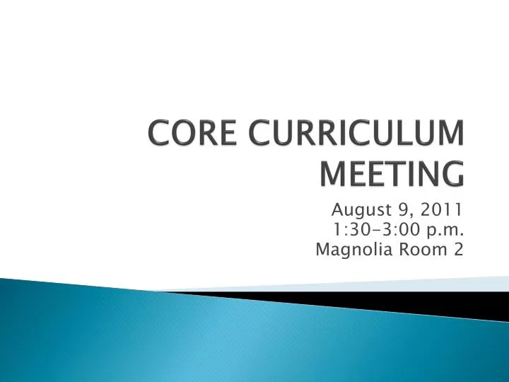 core curriculum meeting