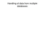 Handling of data from multiple databases - slide 1