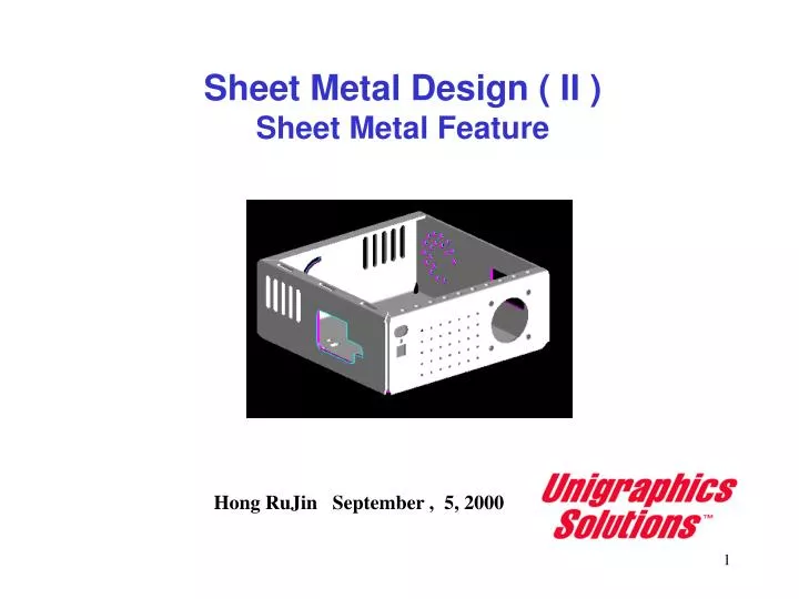 sheet metal design ii sheet metal feature